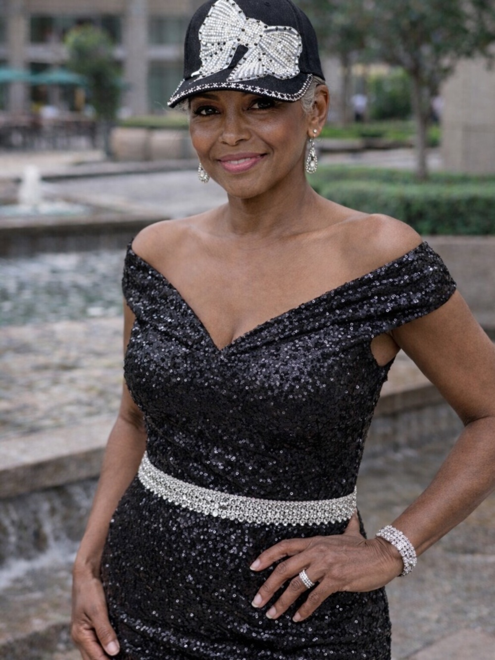 Rhinestone Bow Statement Ball Cap – Custom Hand-Decorated